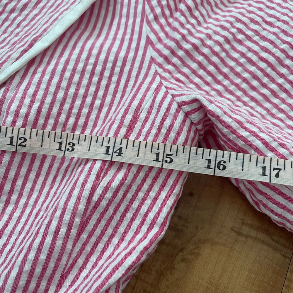 Rare Vintage Pink and White Striped Blazer and Low Rise Capri Pants Set Size 2 - Picture 4 of 11
